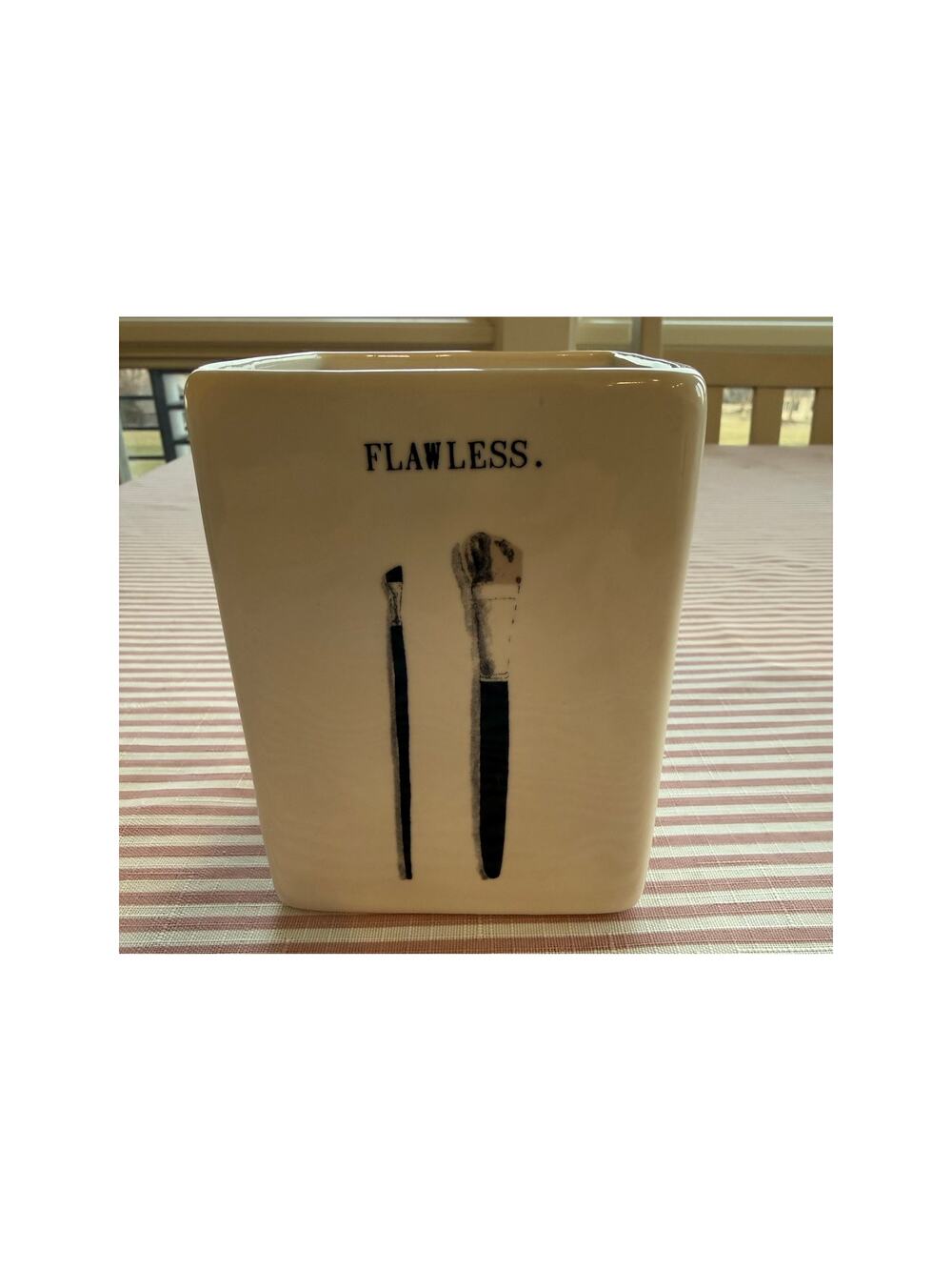 Rae Dunn "Flawless" makeup brush holder Artisan Collection by Magenta